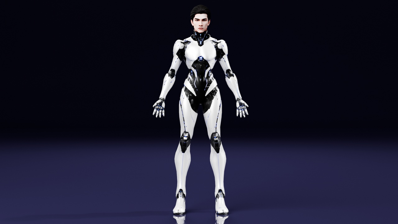 Media 1 for listing Cyberpunk Male Cyborg Character - Rigged