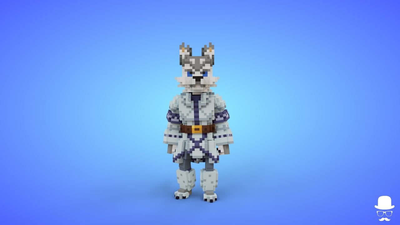 Media 1 for listing Wolf Warrior Voxel Character - 3D Lowpoly Fantasy Creature