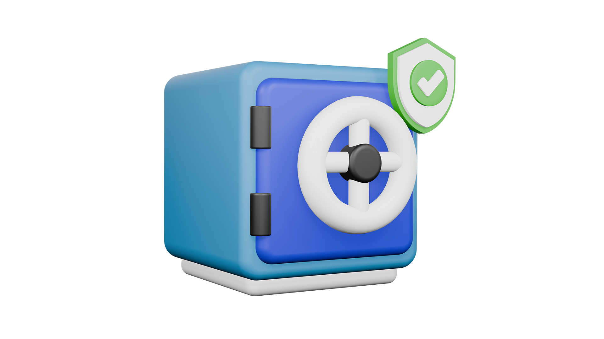 Secured Cartoon Secure Safe with Shield Icon 3D Cartoon | Fab