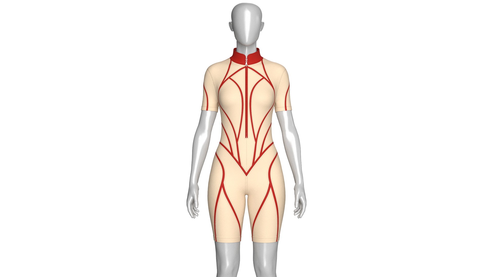 Media 1 for listing Girls Short - Sleeve Romper Suits With Red Piping | High Poly
