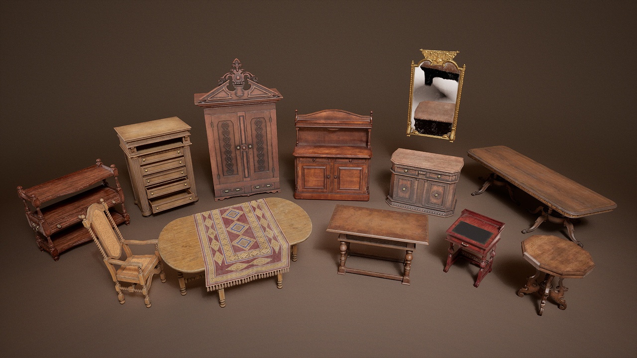 Media 1 for listing Pirates Age VOL.1 - Classical Furniture (Nanite & Low Poly)
