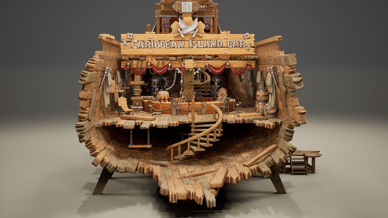Media 1 for listing Steampunk Bar Ship
