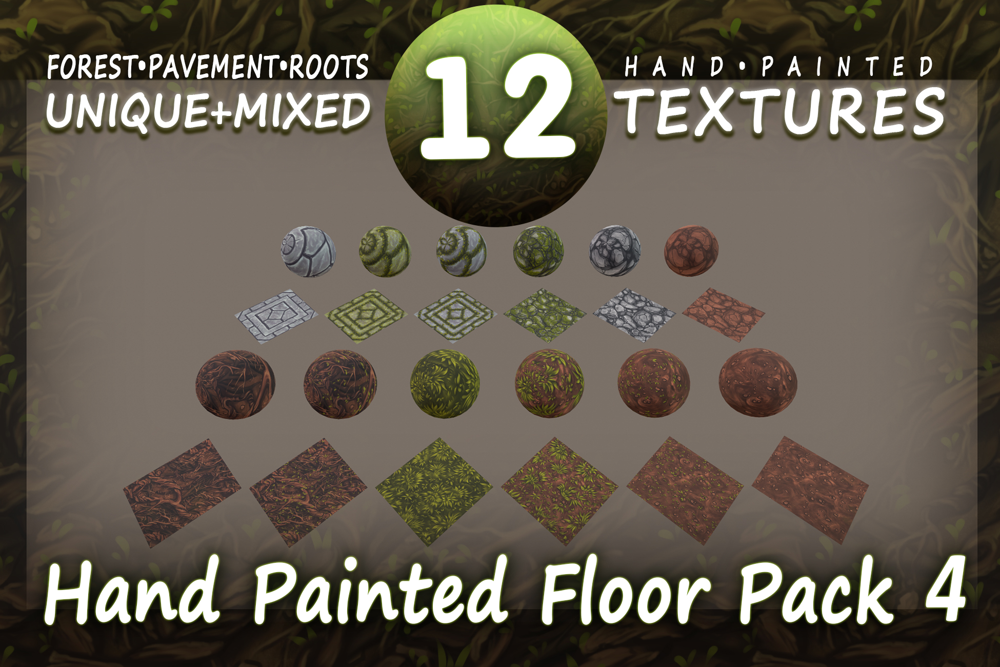 Hand Painted Floor Pack 4 | Fab