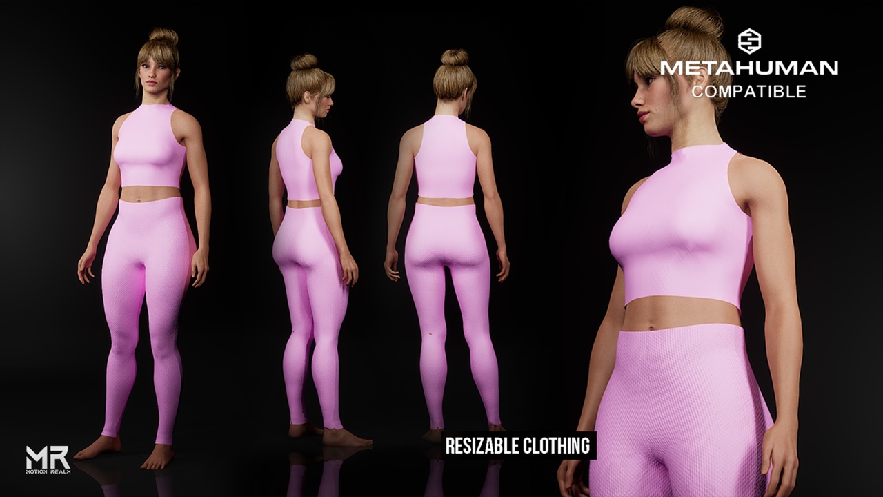 Media 1 for listing MetaHuman Gym Outfit – Woman's Yoga Athletic Wear