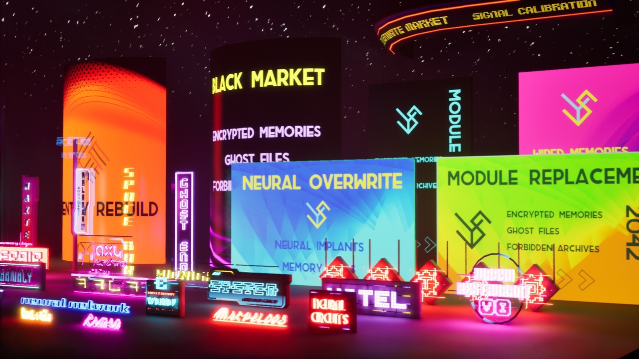 Media 1 for listing Cyberpunk Neon Signs Vol.2 – Back Alley Pack