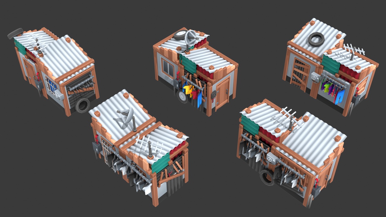 Media 1 for listing Stylized Slum House Pack
