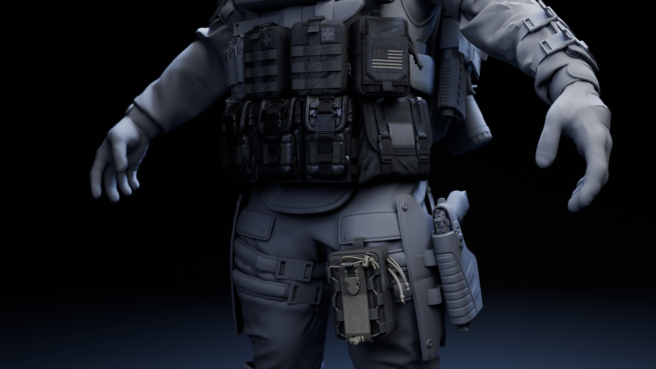 Media 1 for listing Game Ready Lowpoly Tactical Pouch Pack