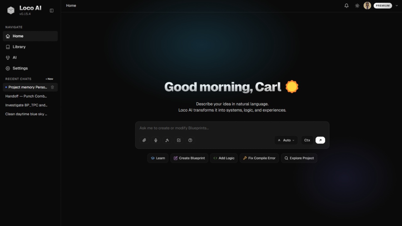 Media 1 for listing Loco AI - AI assistant that builds Blueprints inside UE5