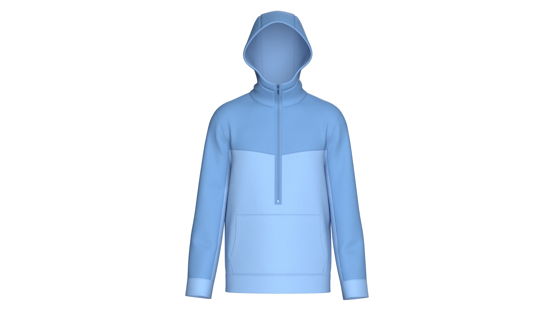 Media 1 for listing Men Color Block Three Quarter - Zip Hoodie | High Poly