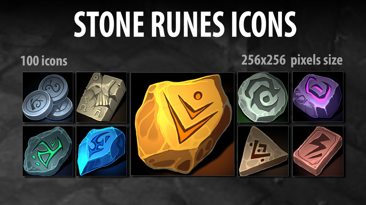Stone Runes Icons 제품 등록을 위한 미디어 1개