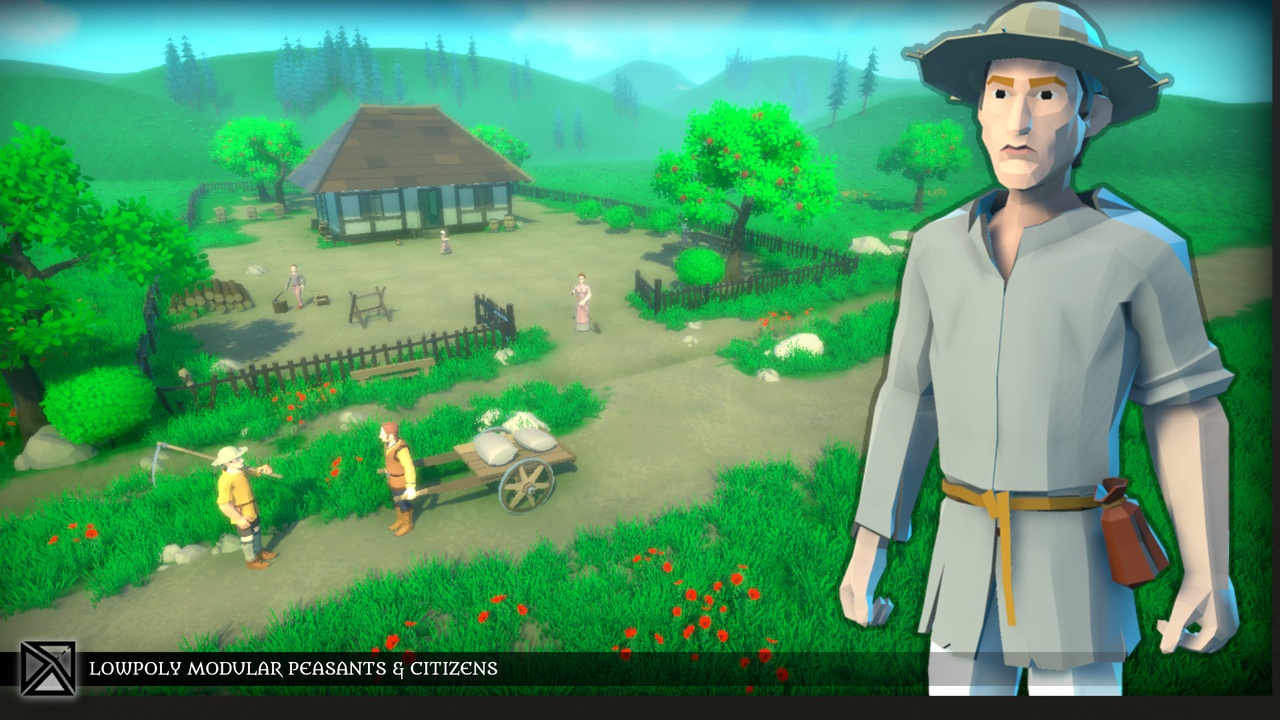 Media 1 for listing Lowpoly Modular Peasants & Citizens - Medieval Fantasy Series