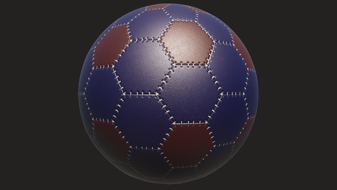Media 1 for listing Blue - Burgundy Football Ball Material PBR