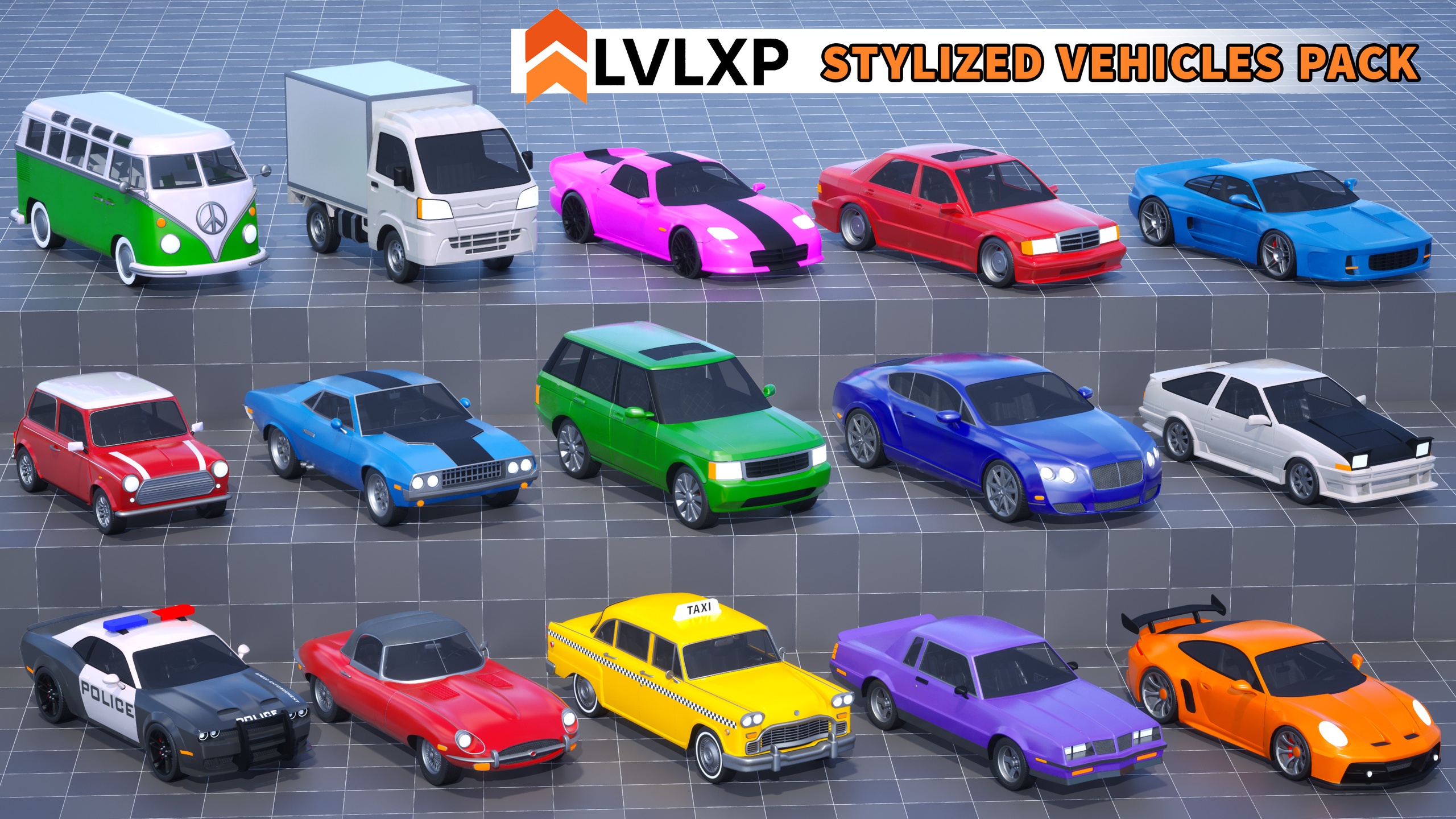 Media 1 for listing Stylized Drivable Vehicles - Mega Pack 1