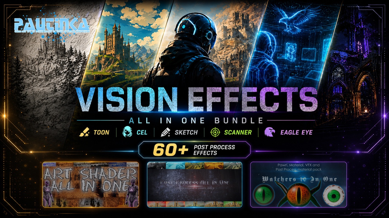 Media 1 for listing Vision Effects All In One Bundle - Toon, Cel, Sketch, Scanner & Eagle Eye Shader