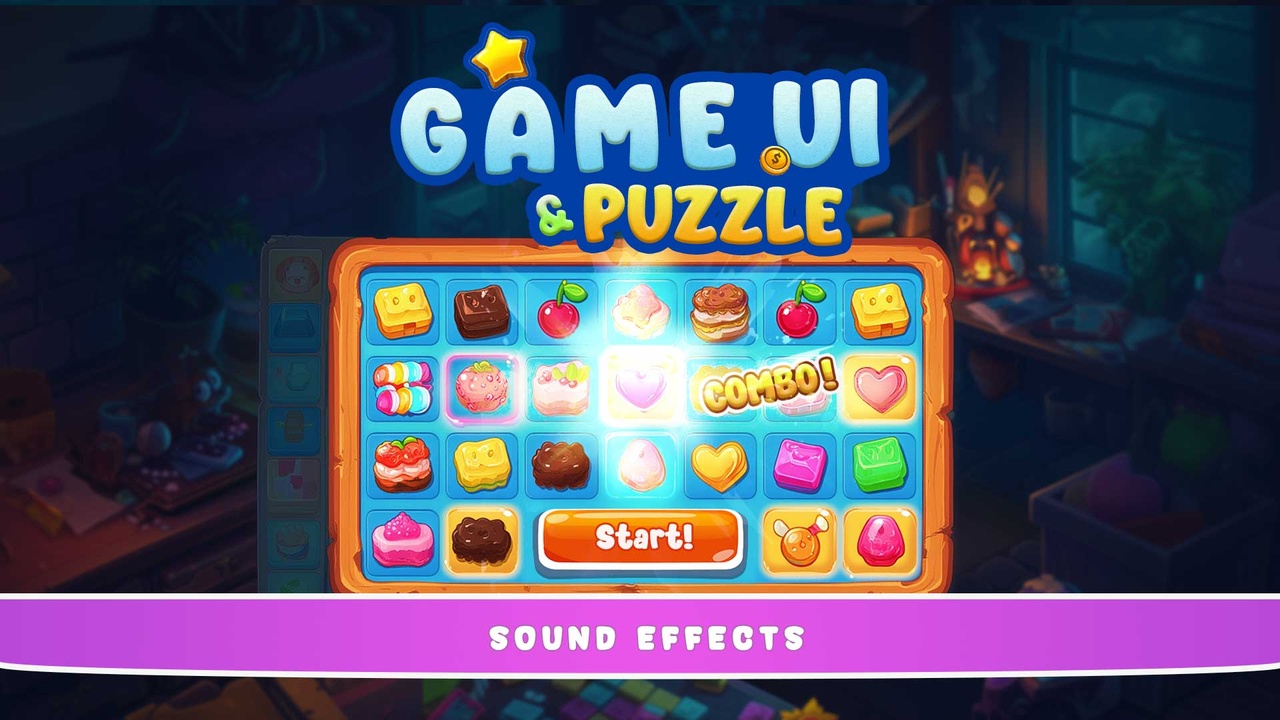 Media 1 for listing Game UI & Puzzle Sound Effects Pack