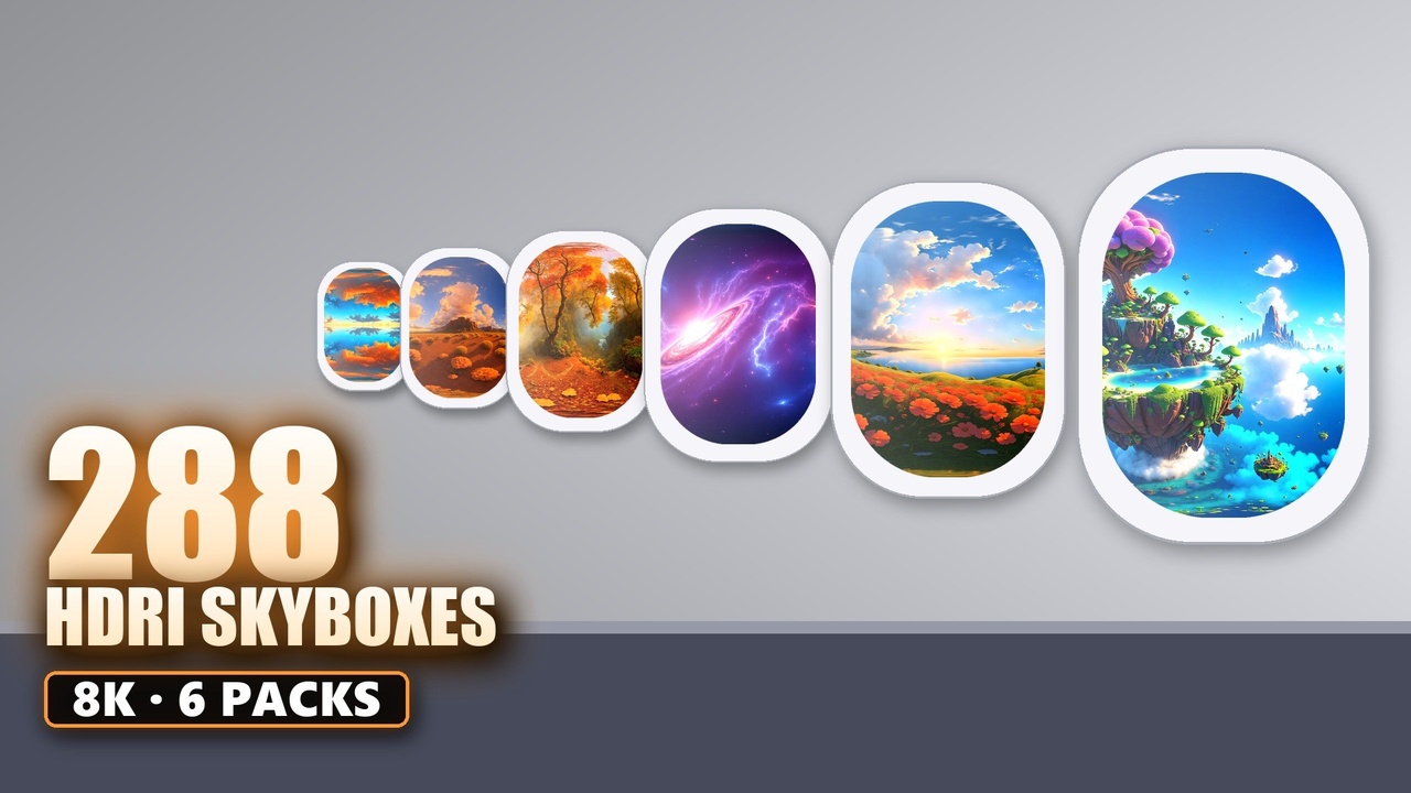 Media 1 for listing Galactic, Cartoon & Forest 8K HDRI Bundle - 288 Skyboxes: Islands, Sky & Night