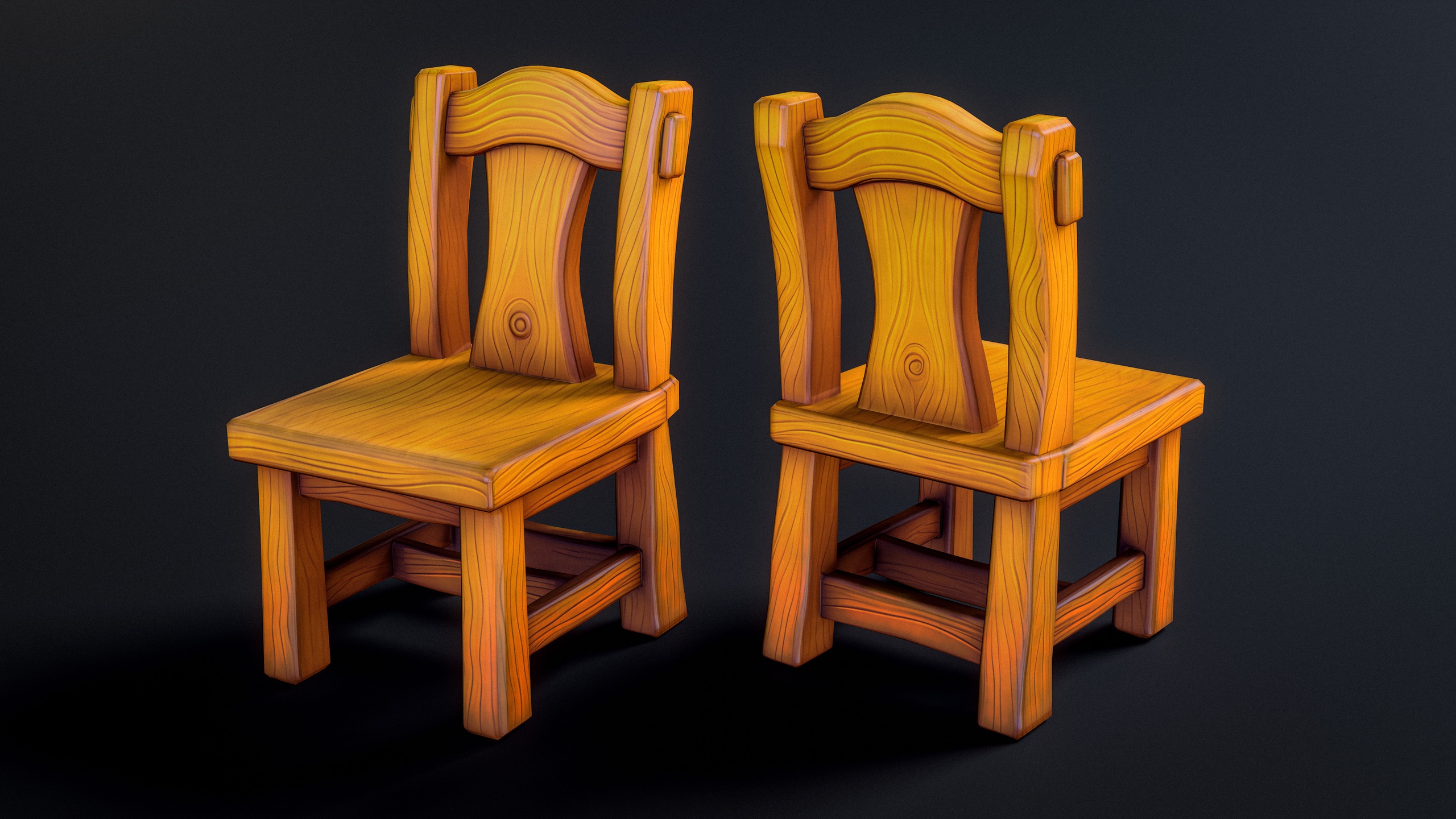 Media 1 for listing Stylized Wooden Chair 02