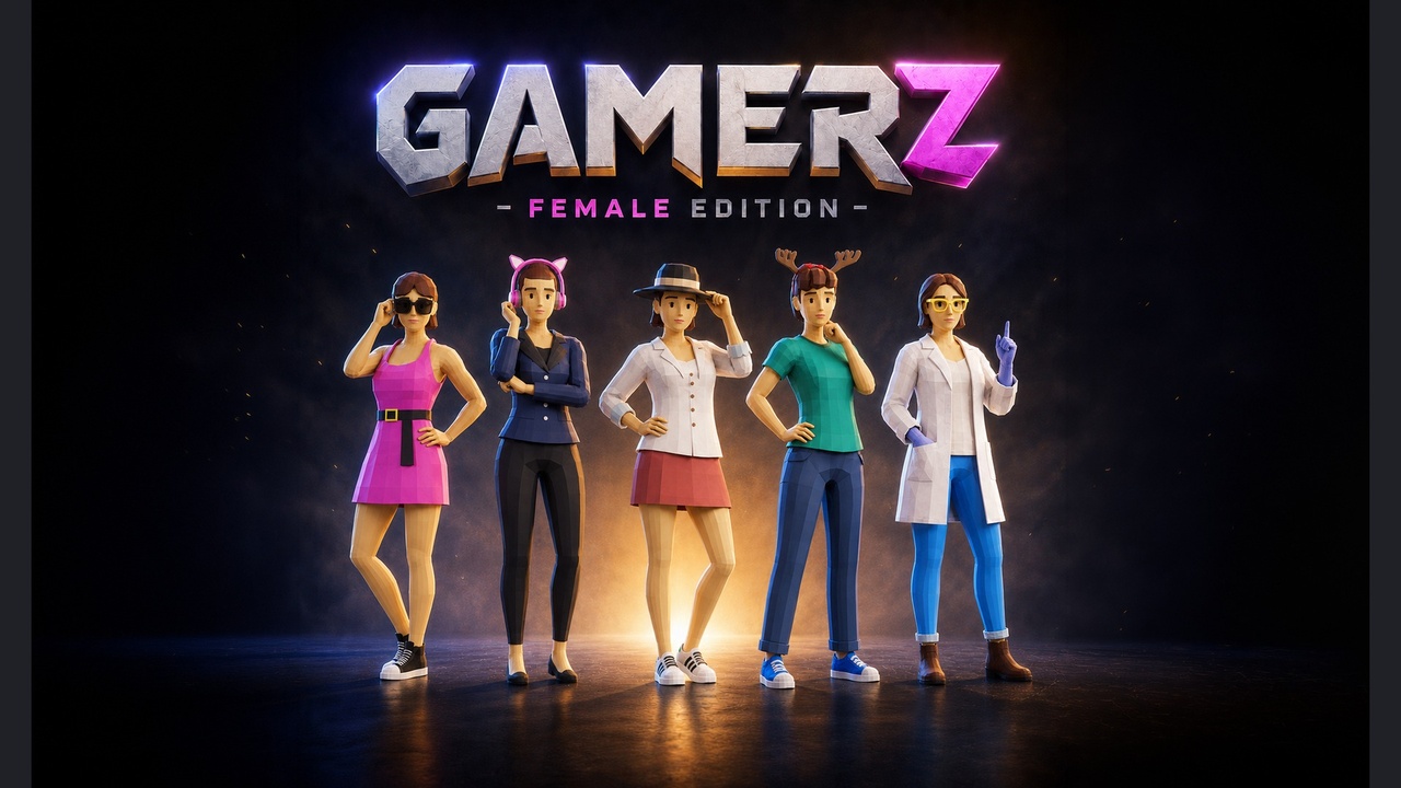 Media 1 for listing Gamerz Female - Modular Low Poly 3D Character Pack