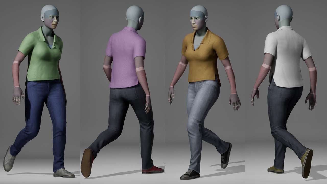 Media 1 for listing Women Tshirt And Jeans Casual Outfit - Metahuman Clothes Parametric Outfit PBR
