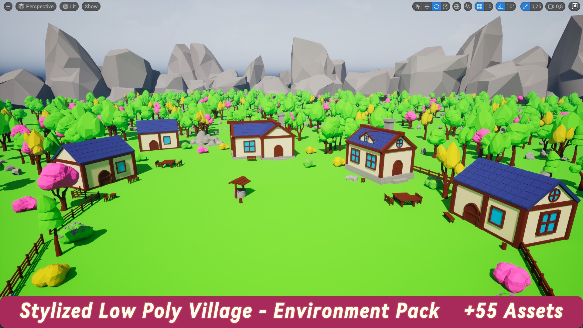 Stylized Low Poly Village - Environment Pack | Fab