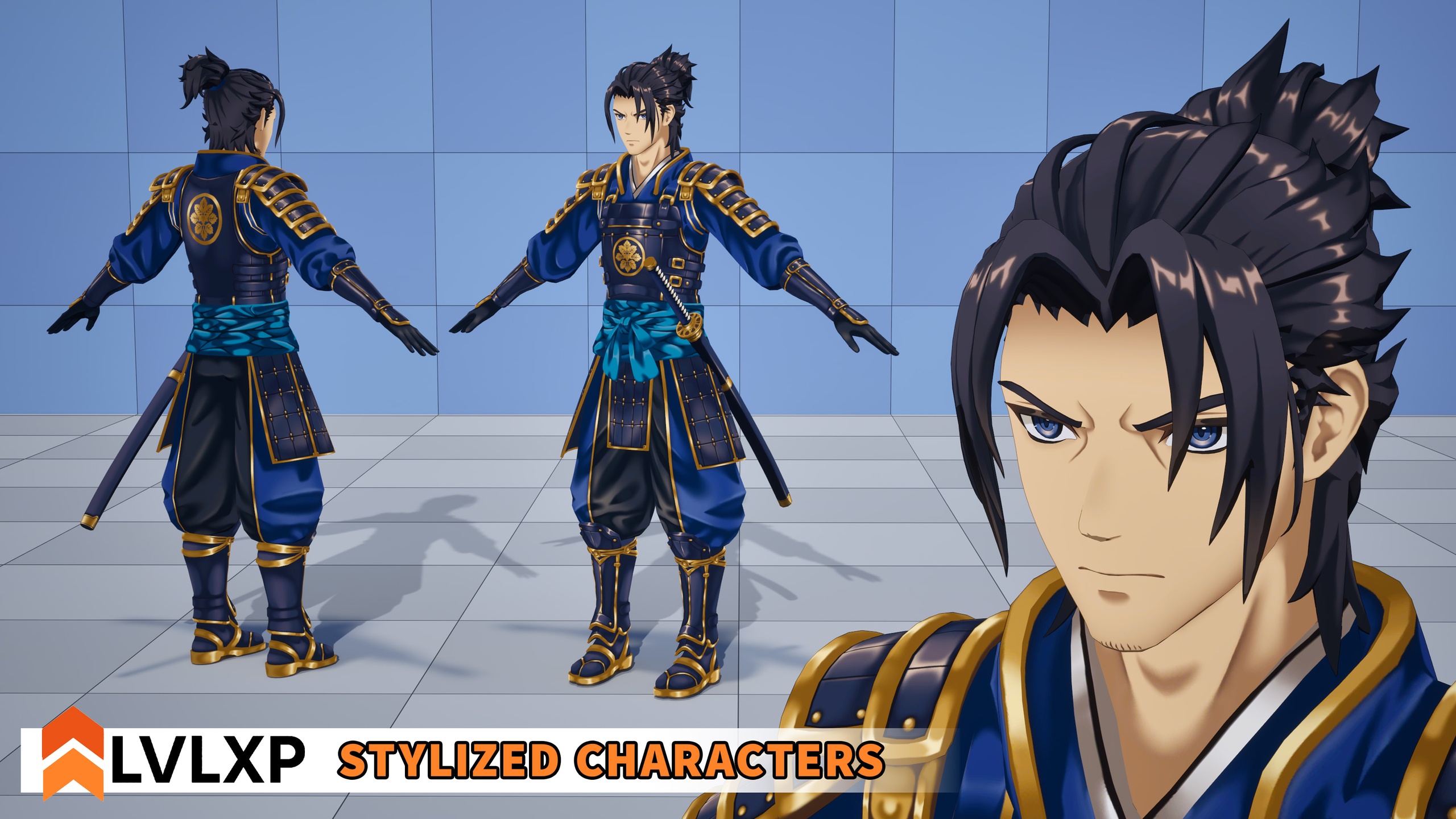 Media 1 for listing Stylized Characters - Samurai Warrior "Takeshi"