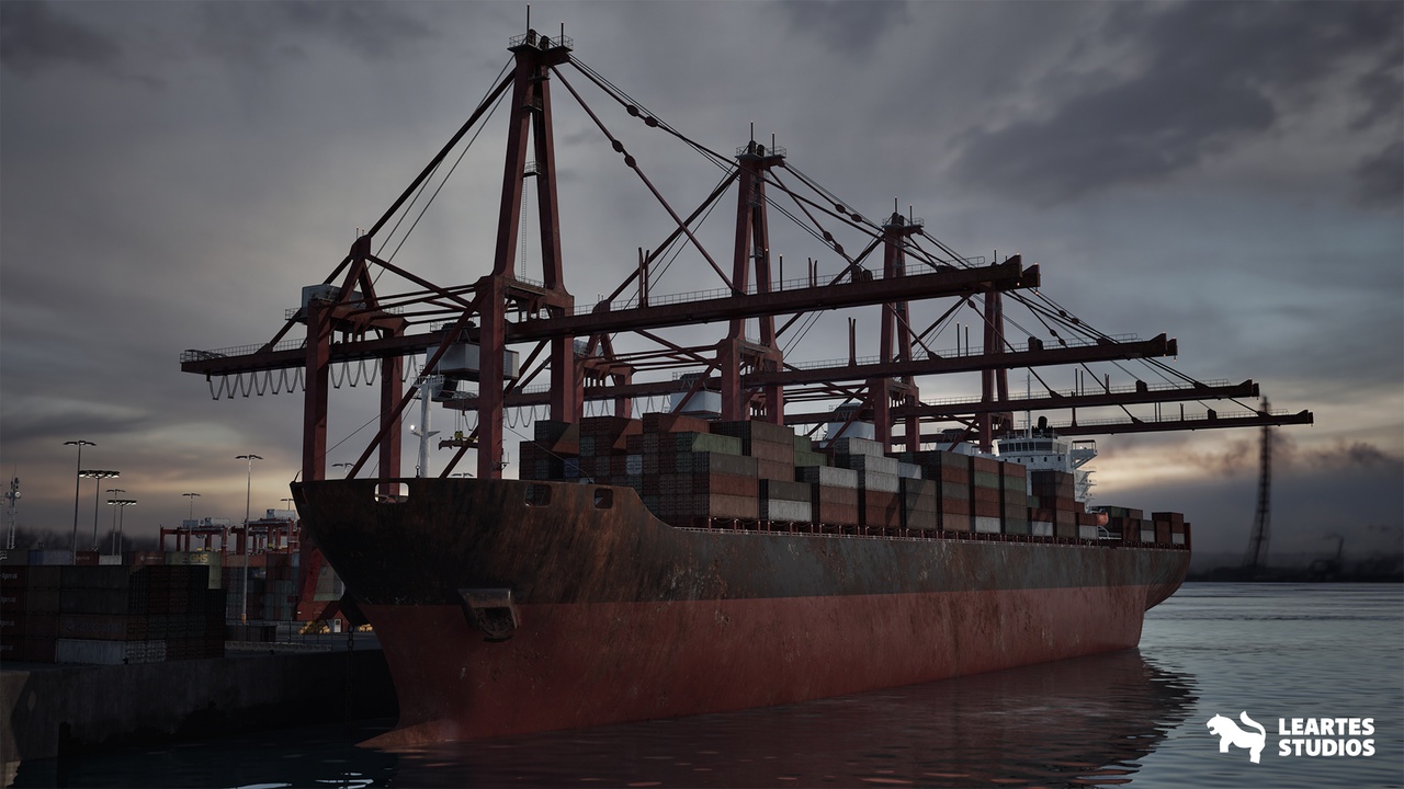 Container Port Environment ( Shipping Port, Cargo Ship, Harbor, Harbour )