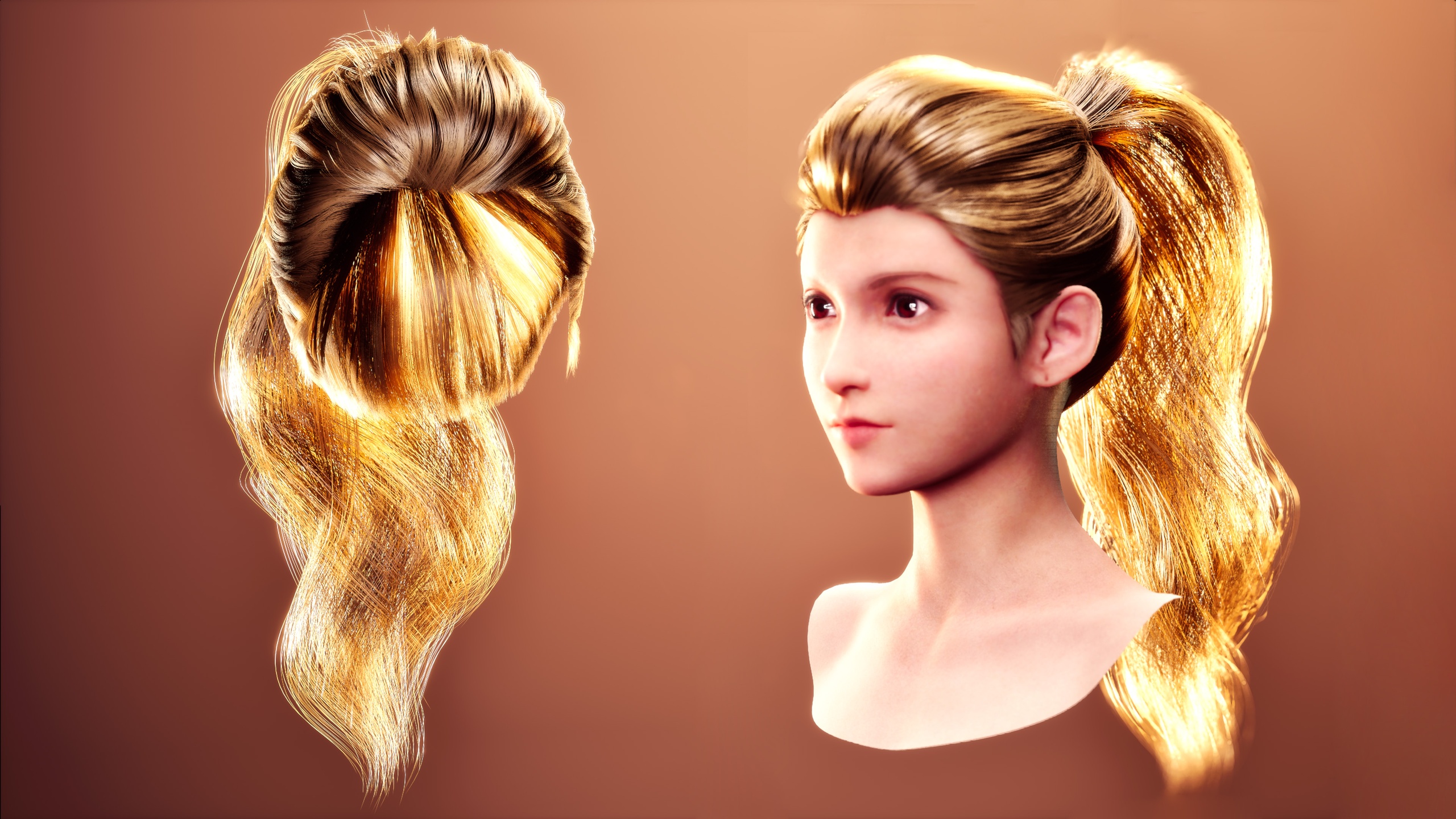 商品 Real-time Voluminous High Ponytail Hair For Metahuman 的媒体 1