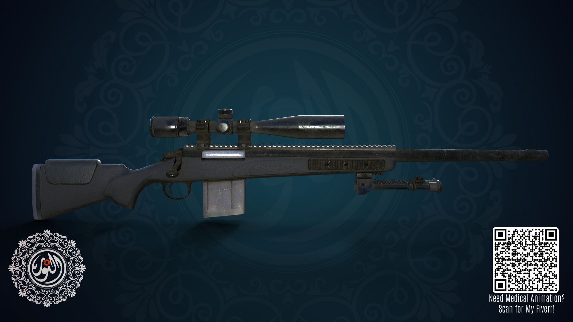 MZ-24A2 Tactical Sniper Rifle | Rigged + Game-Ready | Fab