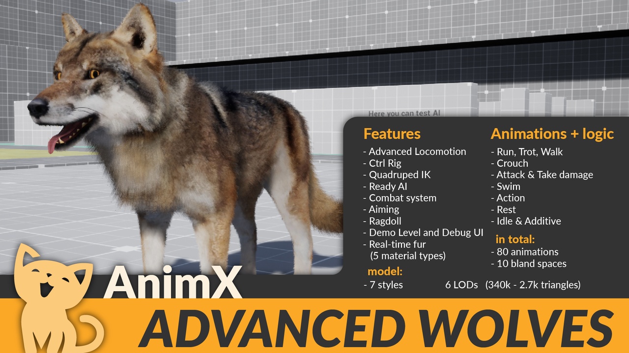 Media 1 for listing AnimX: Advanced Wolves
