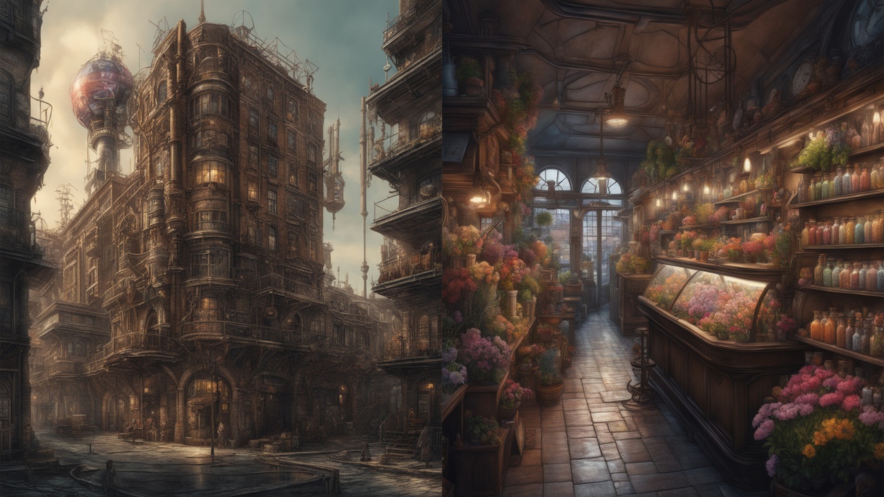 Media 1 for listing Steampunk City Backgrounds. Part 2