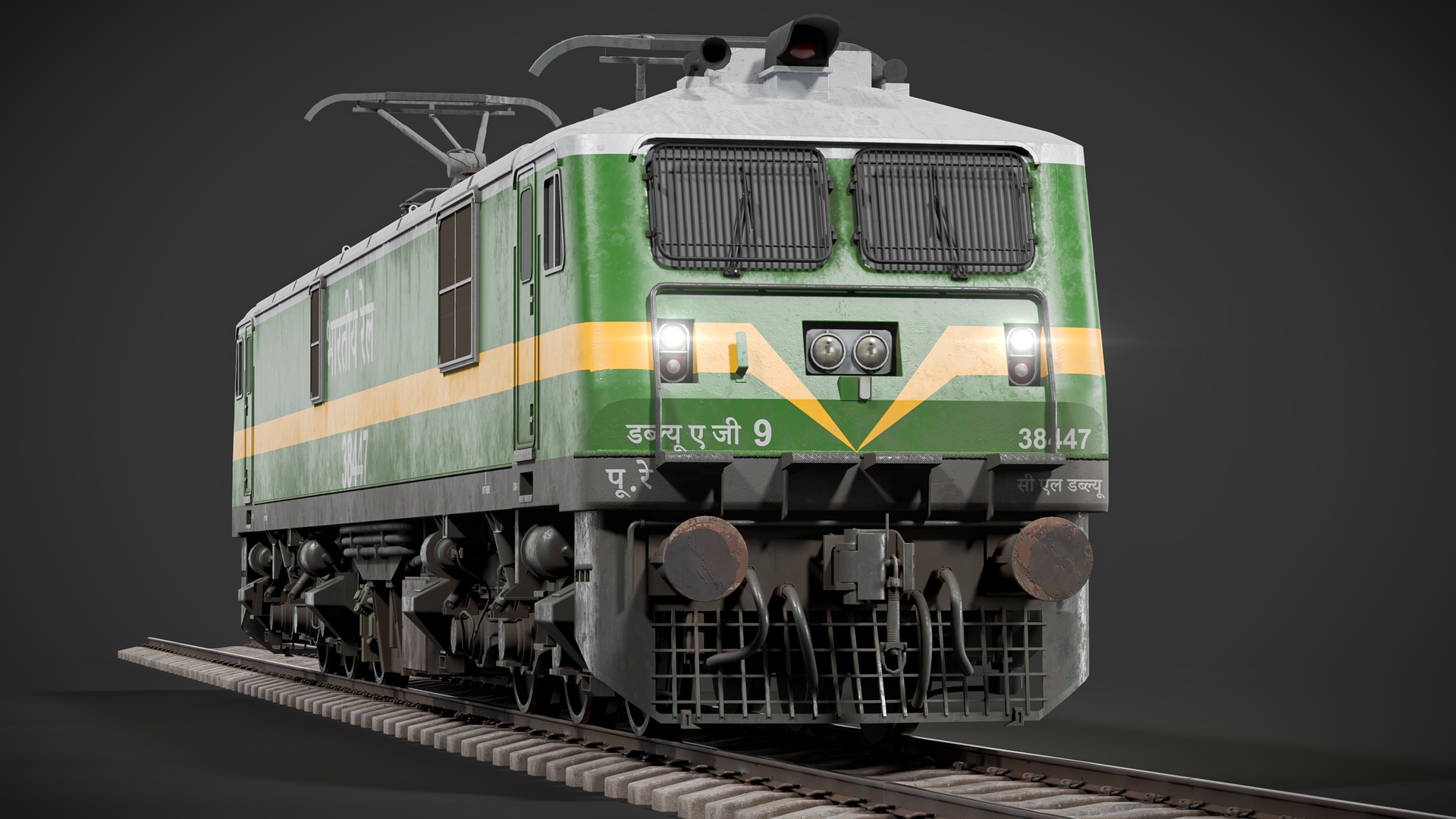 Media 1 for listing WAG 9 Indian Railways Electric Locomotive PBR Game Ready 3D Model