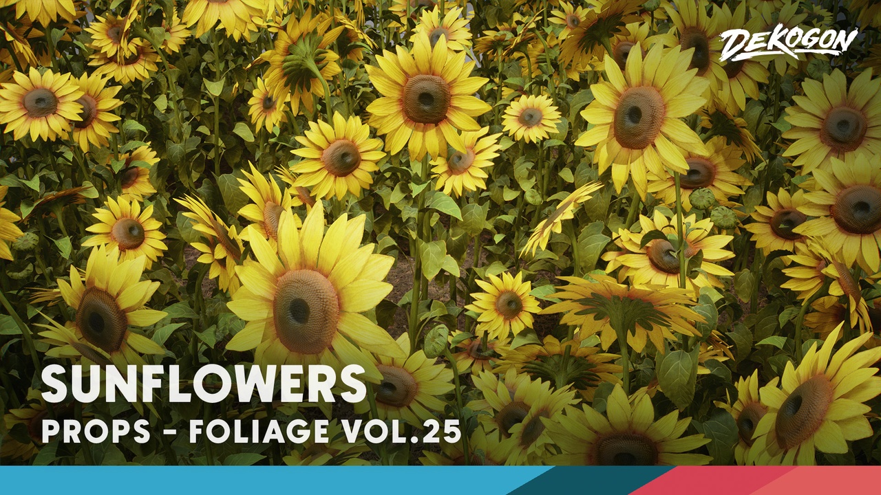 Foliage VOL.25 - Sunflowers (Low Poly) 제품 등록을 위한 미디어 1개