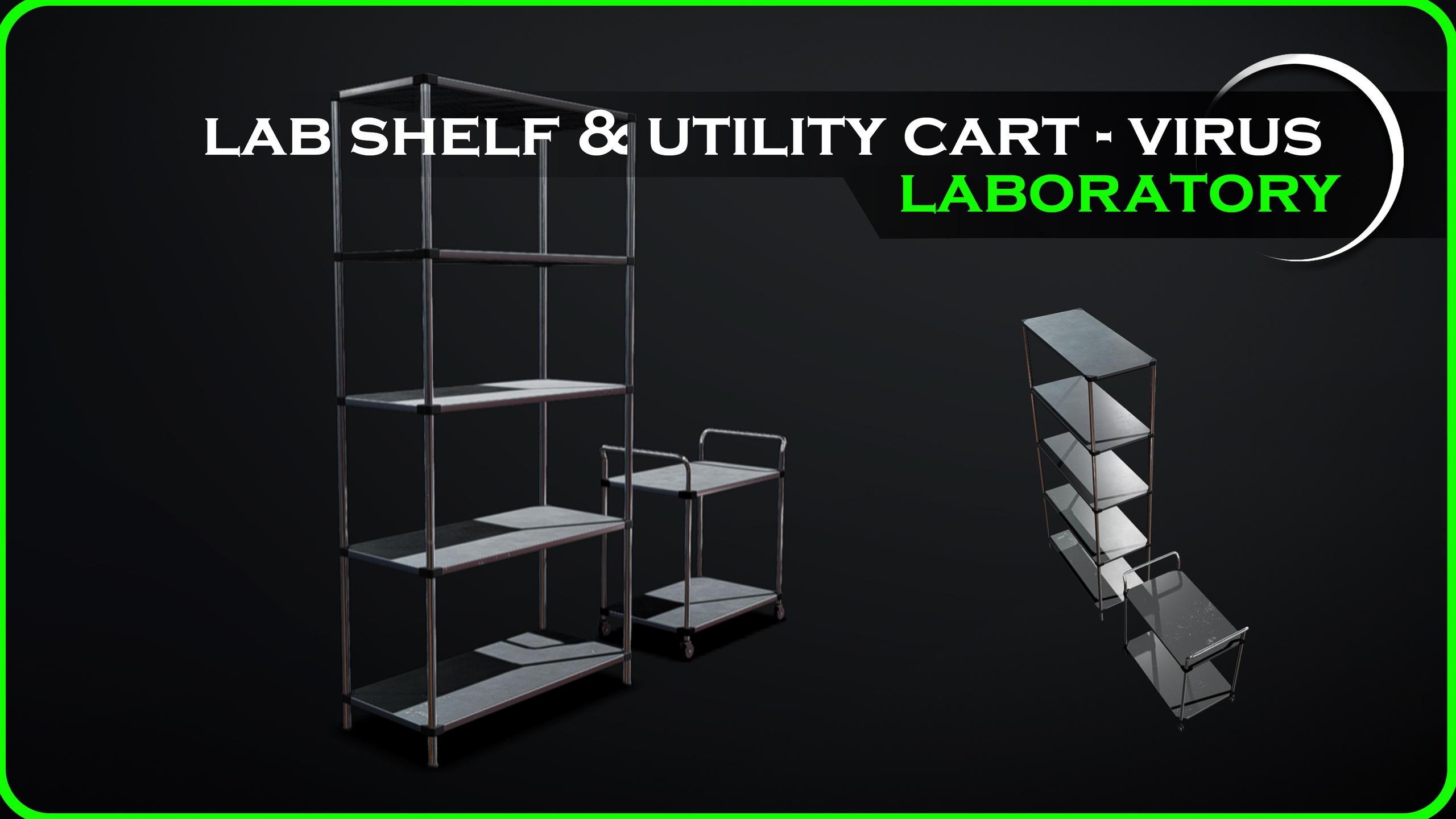 Media 1 for listing Lab Shelf Utility Cart Rolling cart
