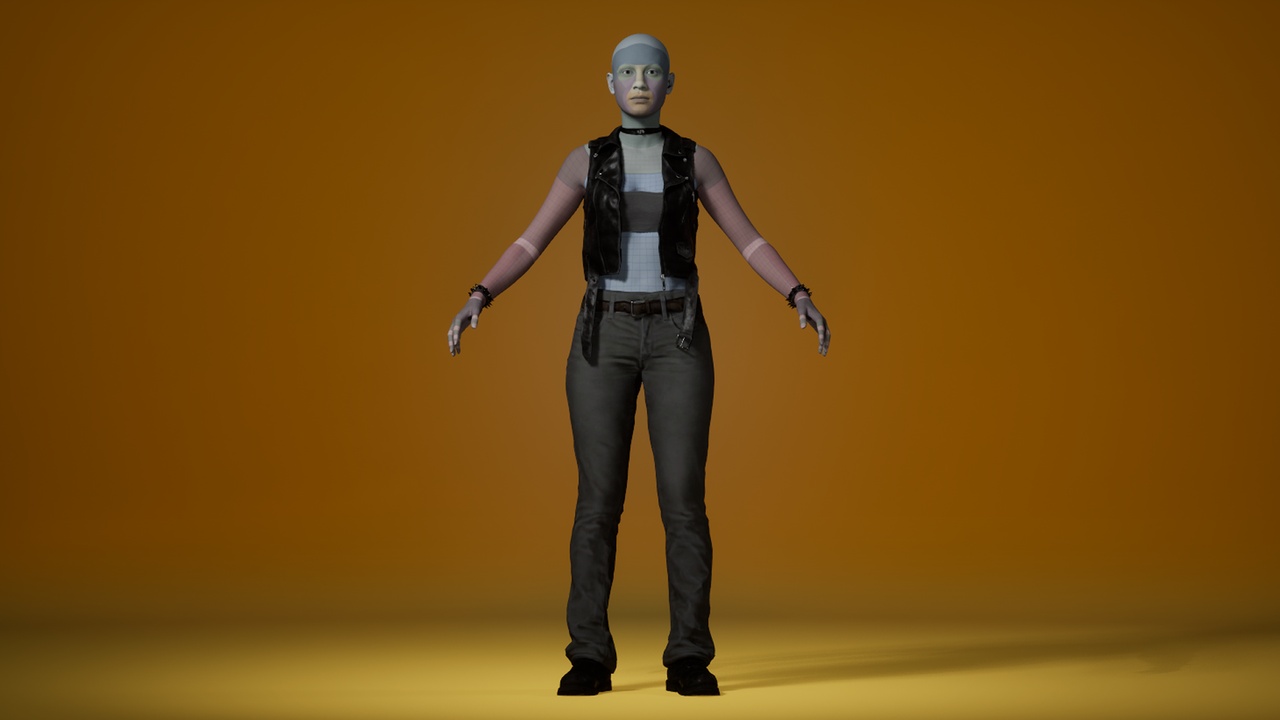 Media 1 for listing Biker/Punk Woman Outfit (Var. 8) - Metahuman