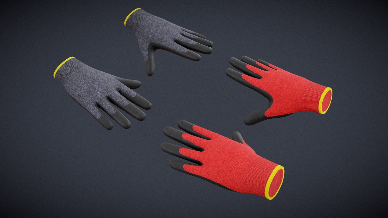 Media 1 for listing VR Game Ready | Worker Gloves Pair Set / Hands
