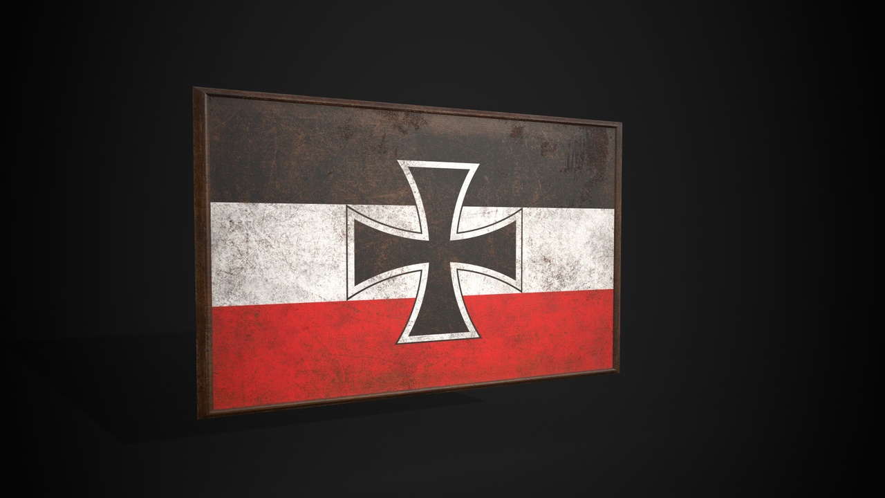 Old Picture Frame With North German Confederation Flag - Low-poly 3D ...