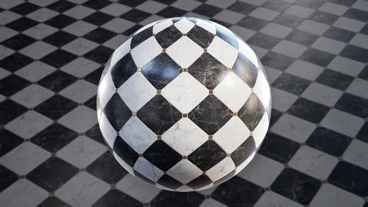 Media 1 for listing Stylized Marble Tiles 04A - Material
