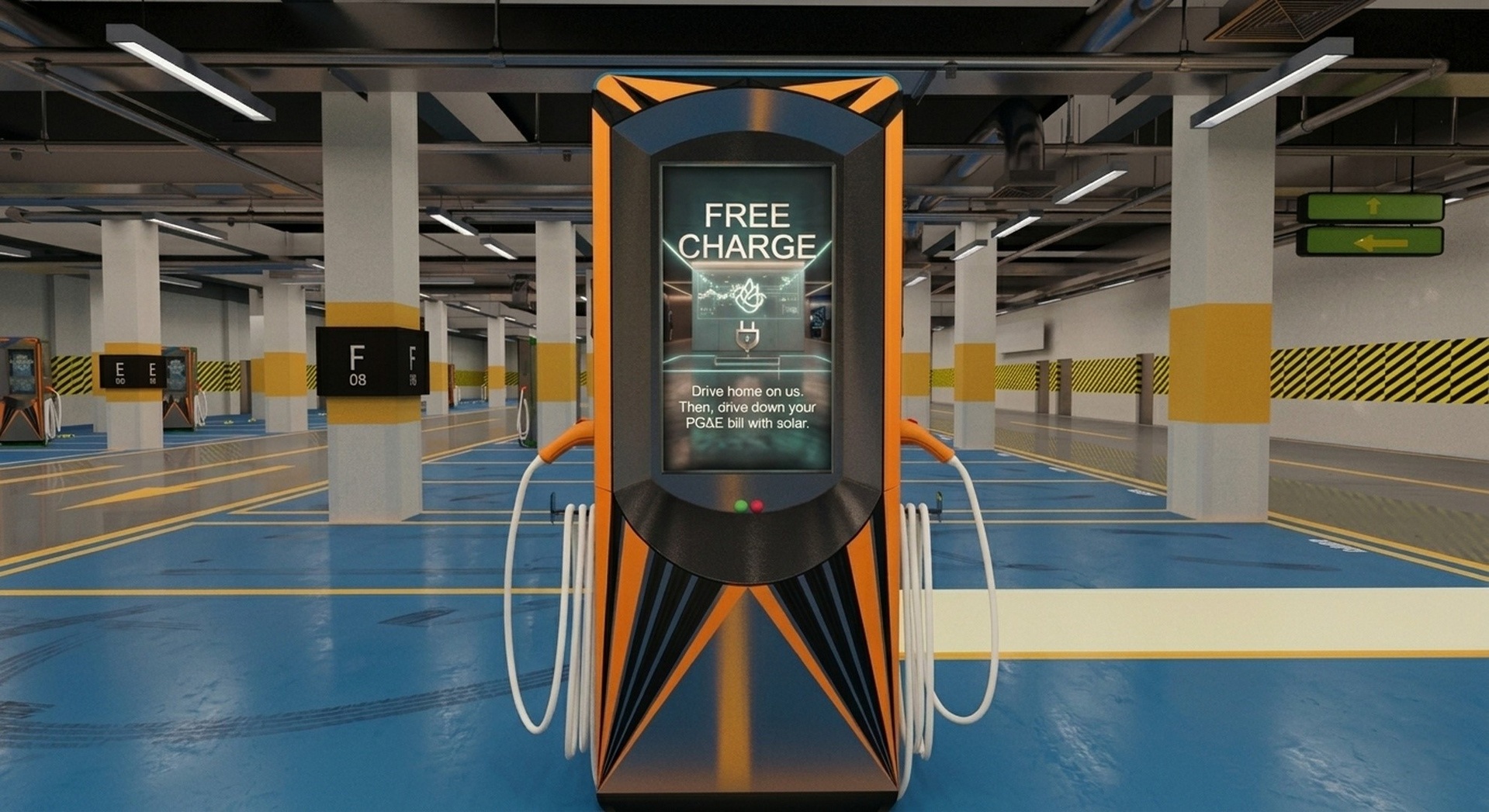 Media 1 for listing Modern Underground Parking Garage with EV Charging PBR Architectural Environment