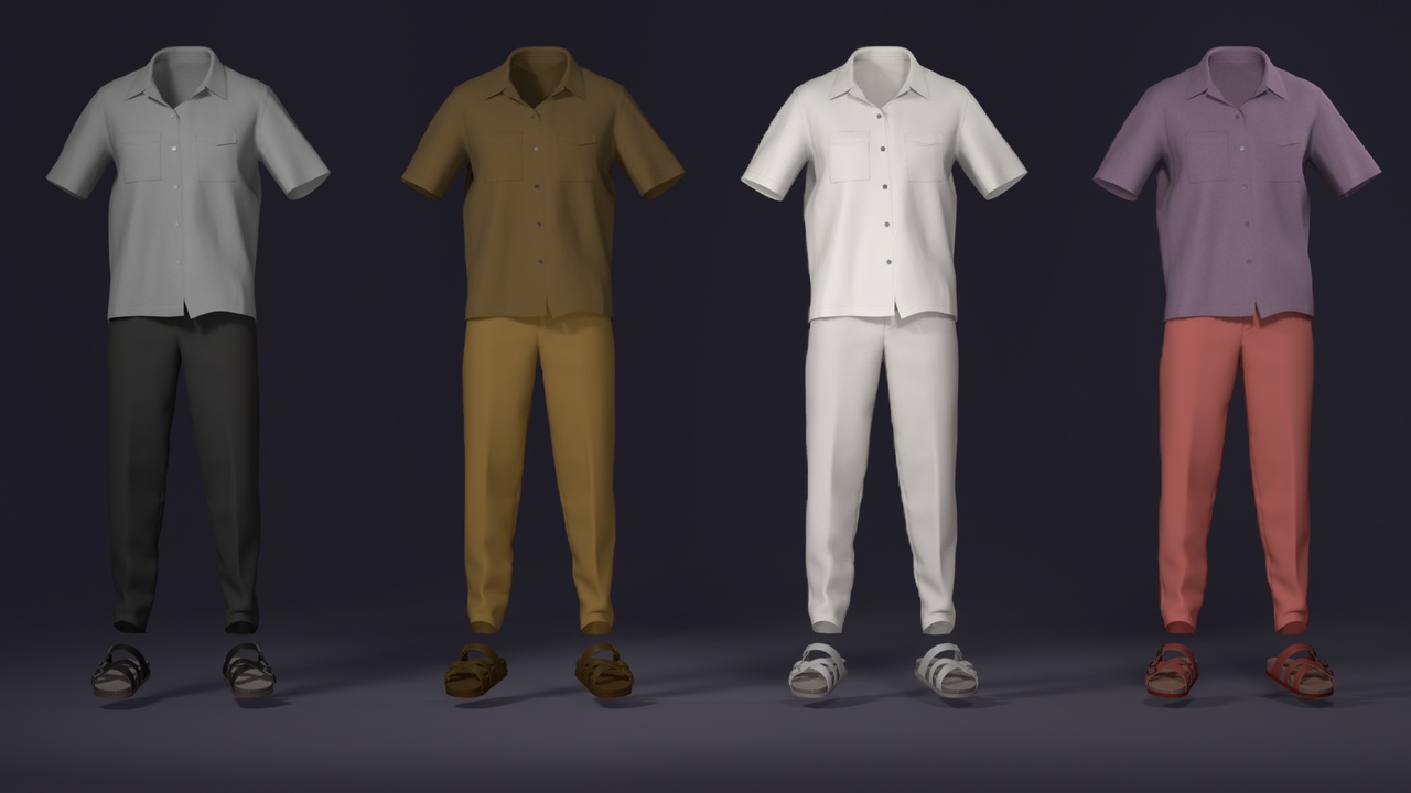 Media 1 for listing MetaOutfits – Resort Wear – Tropical Male Outfit