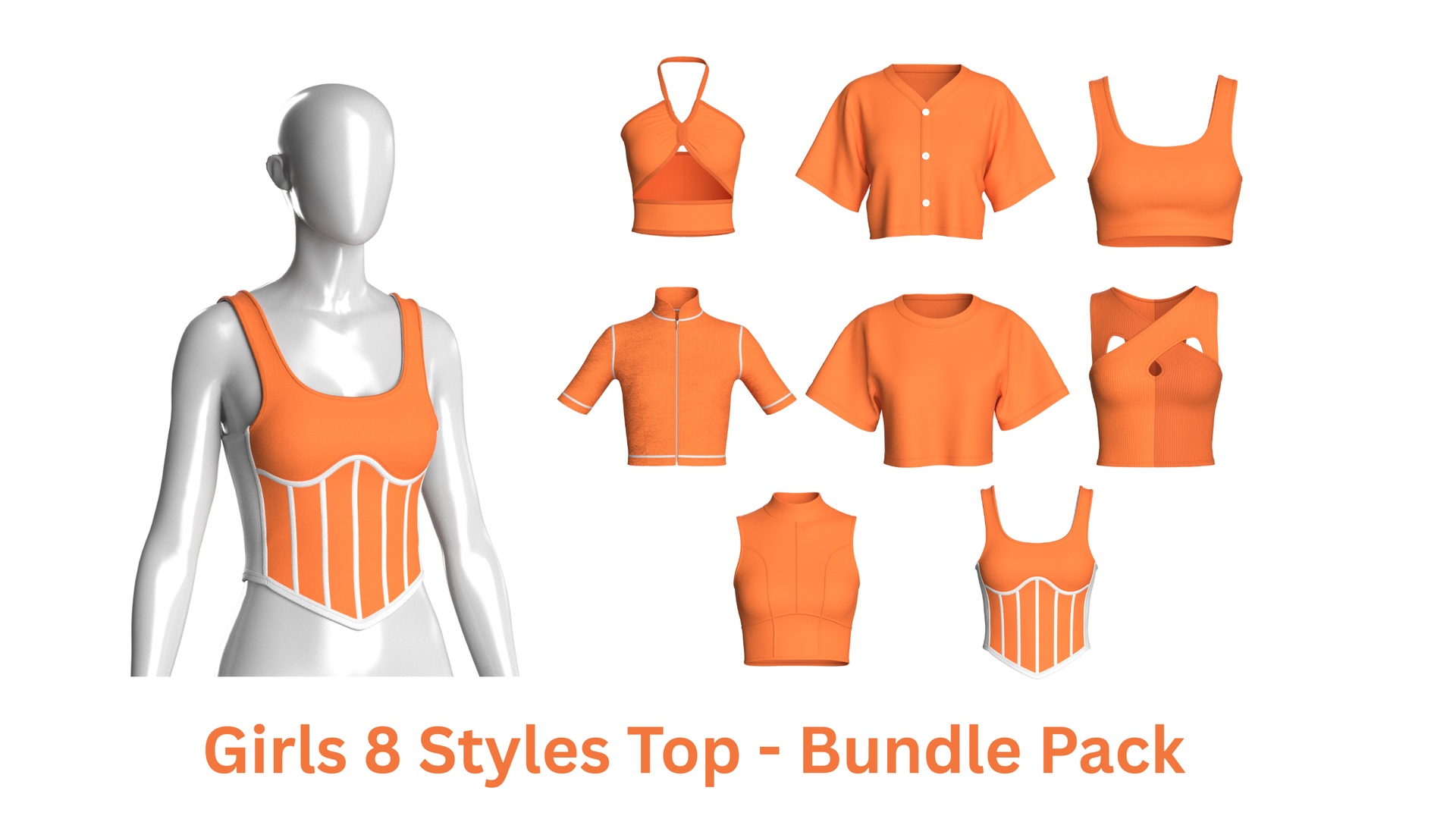 Media 1 for listing Girls 8 Styles Top - Bundle Pack | High Poly