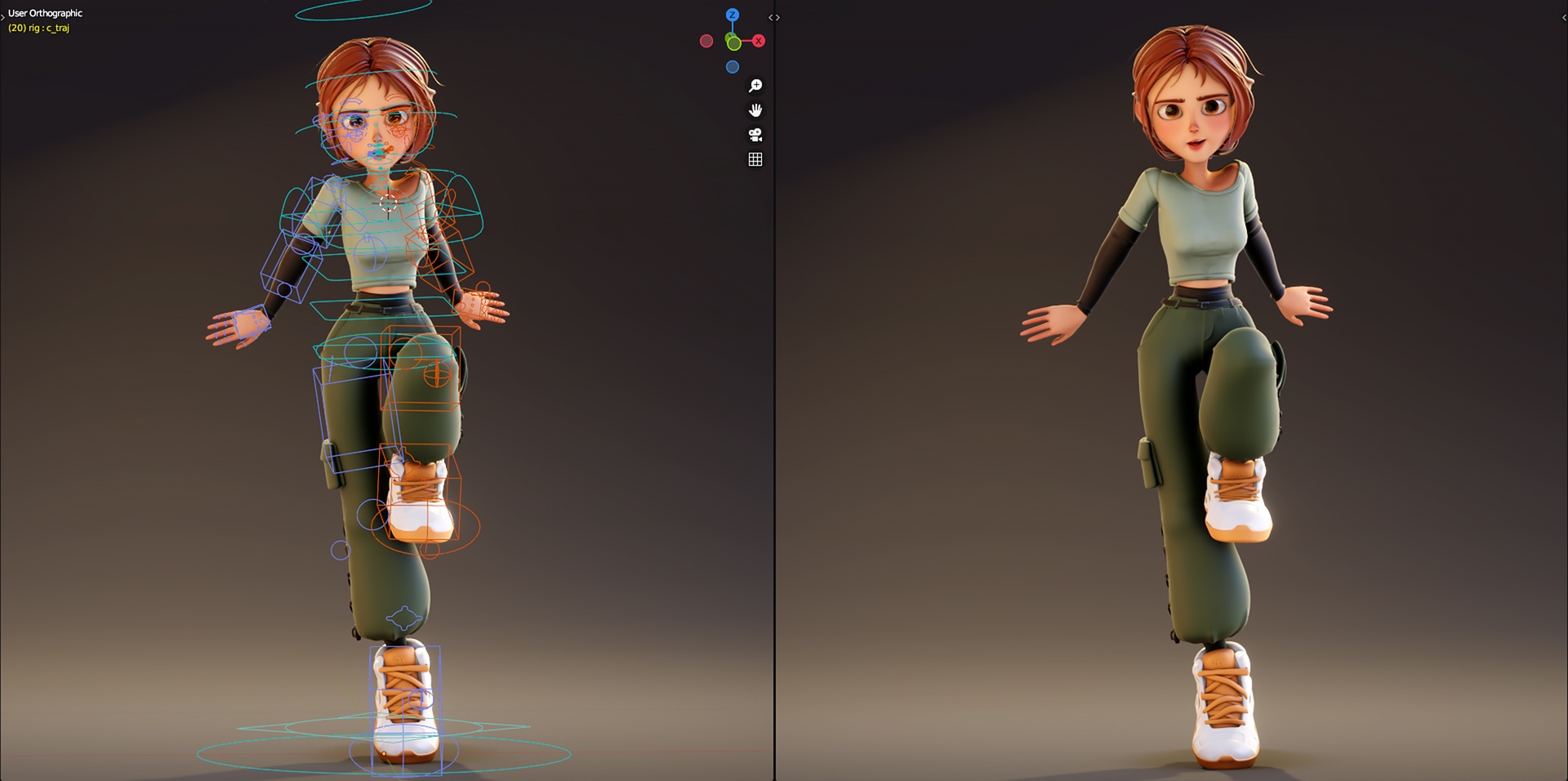 Media 1 for listing Rigged Stylized Girl with Dancer Costume - Blender