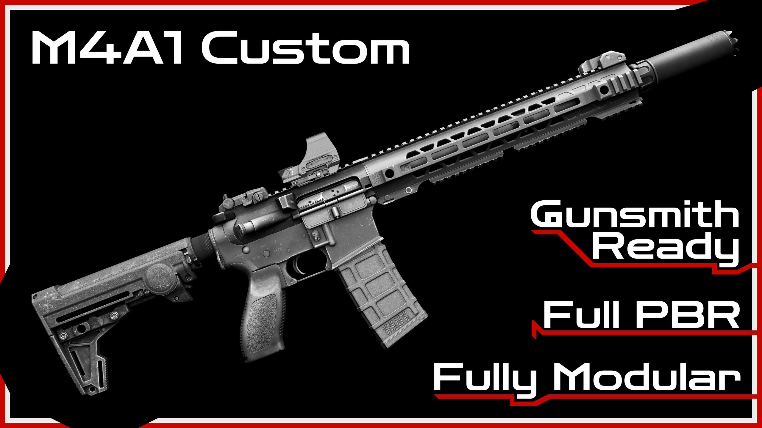Media 1 for listing M4 | M4A1 Carbine | Modular AR-15 Tactical Rifle | Realistic PBR | FPS/TPS