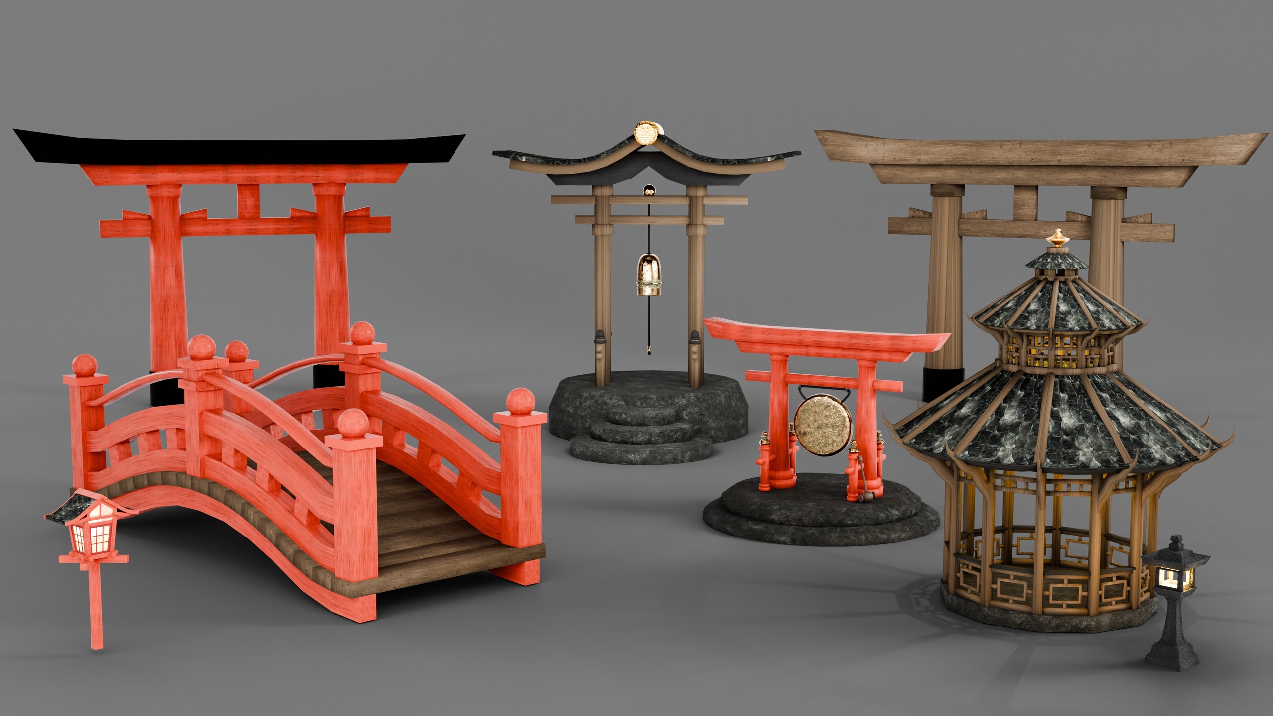Traditional Japanese Scenery Props | Fab