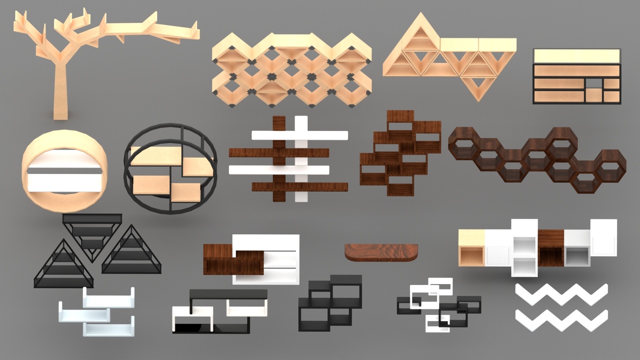 Low-Poly Shelf Pack – Stylized 3D Furniture & Storage Props | Fab