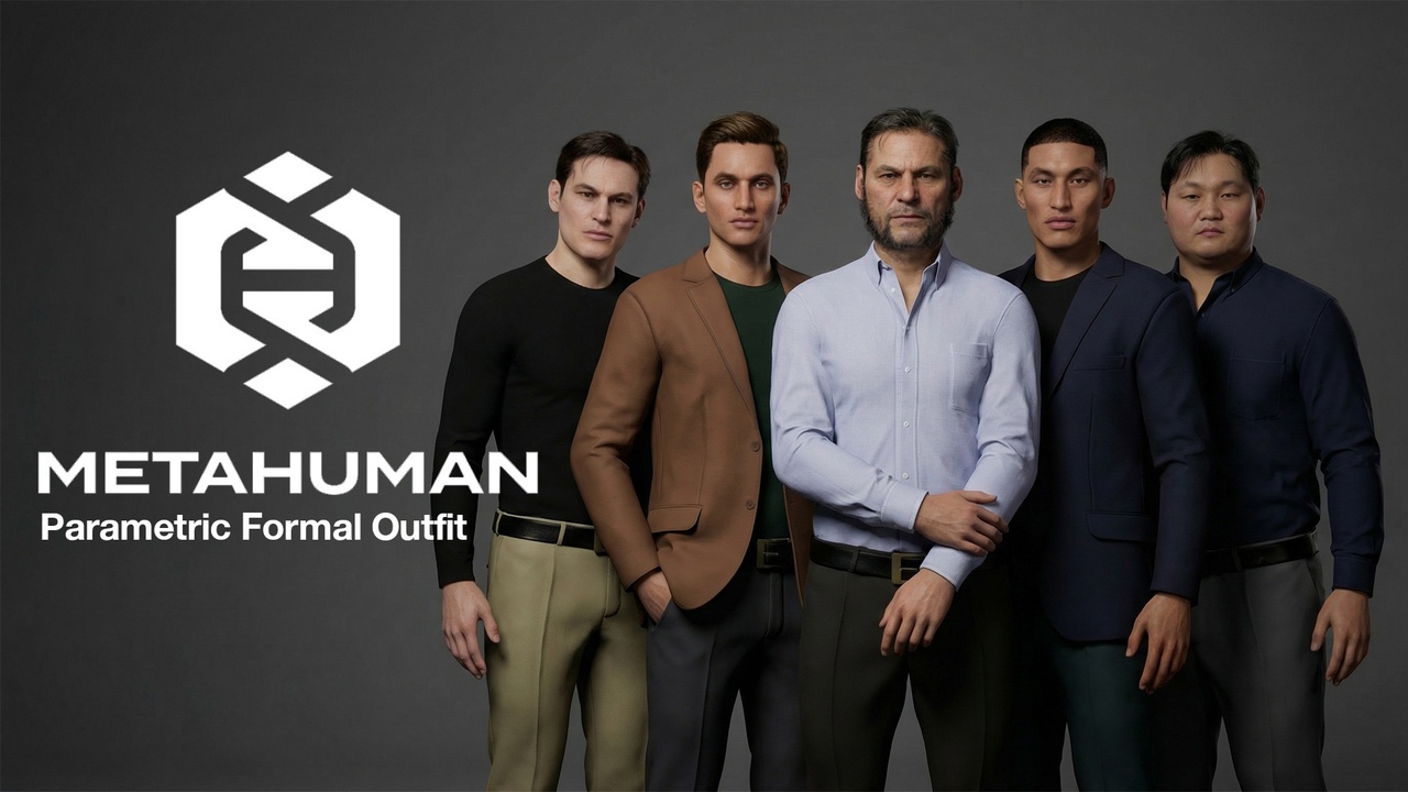Media 1 for listing Parametric Formal Outfit for MetaHuman Pack Vol 01