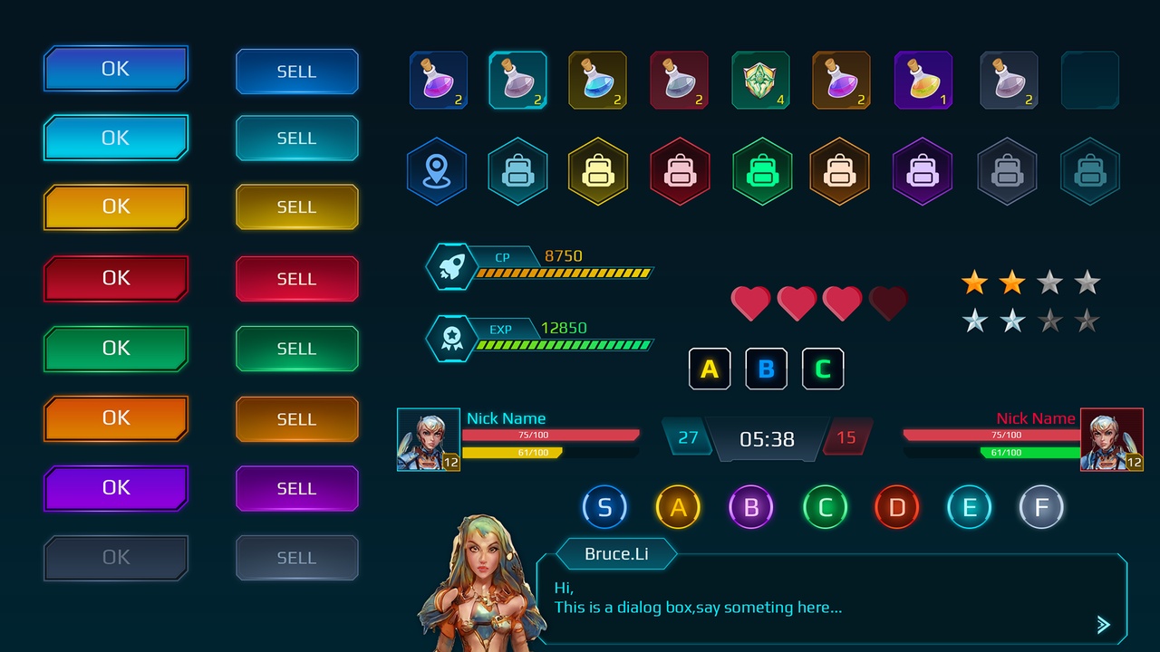 Media 1 for listing SCI-FI UI Pro_Cyan Theme 2.0