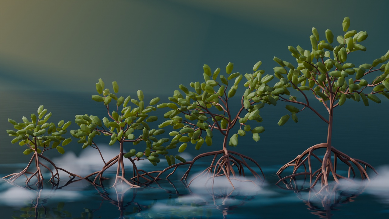 Multimedia 1 para anuncio Low Poly Mangrove Trees