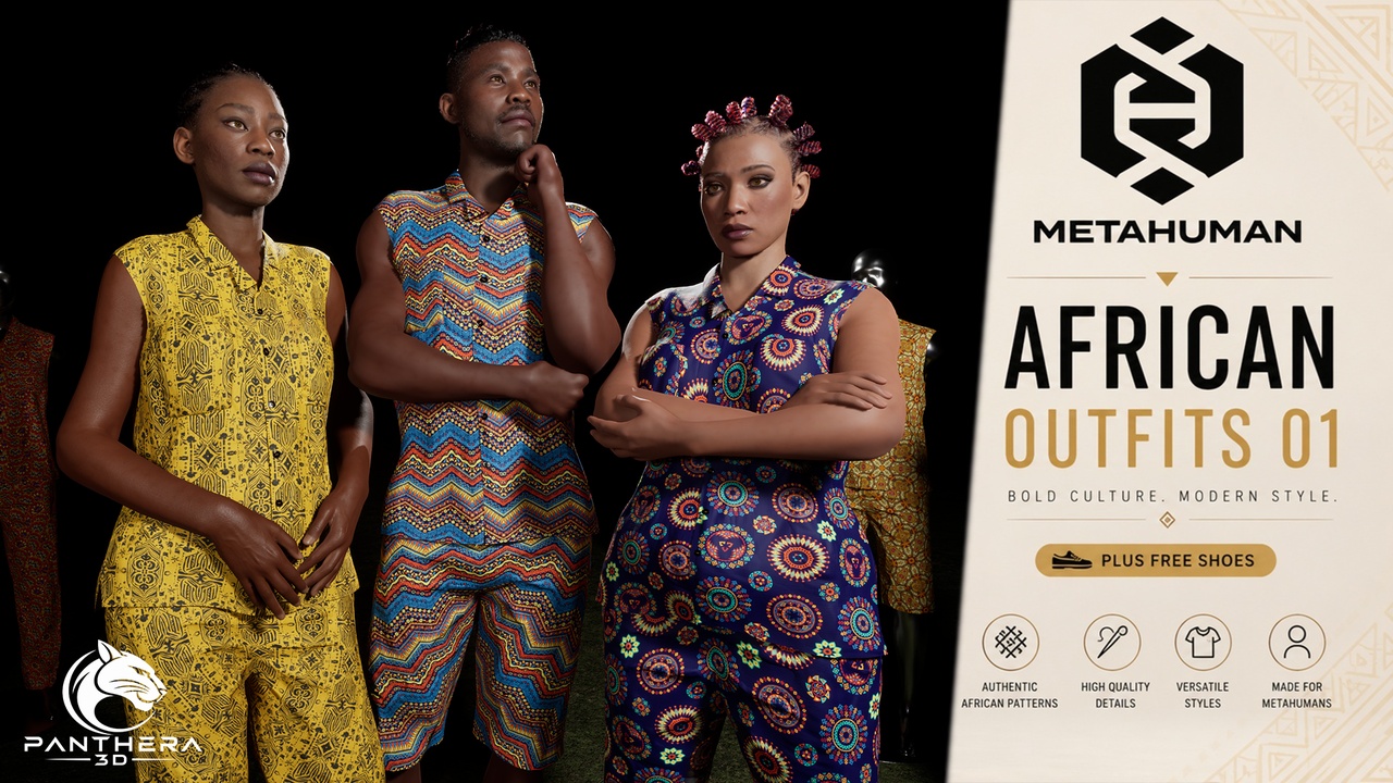Media 1 for listing Metahuman African Outfits 01