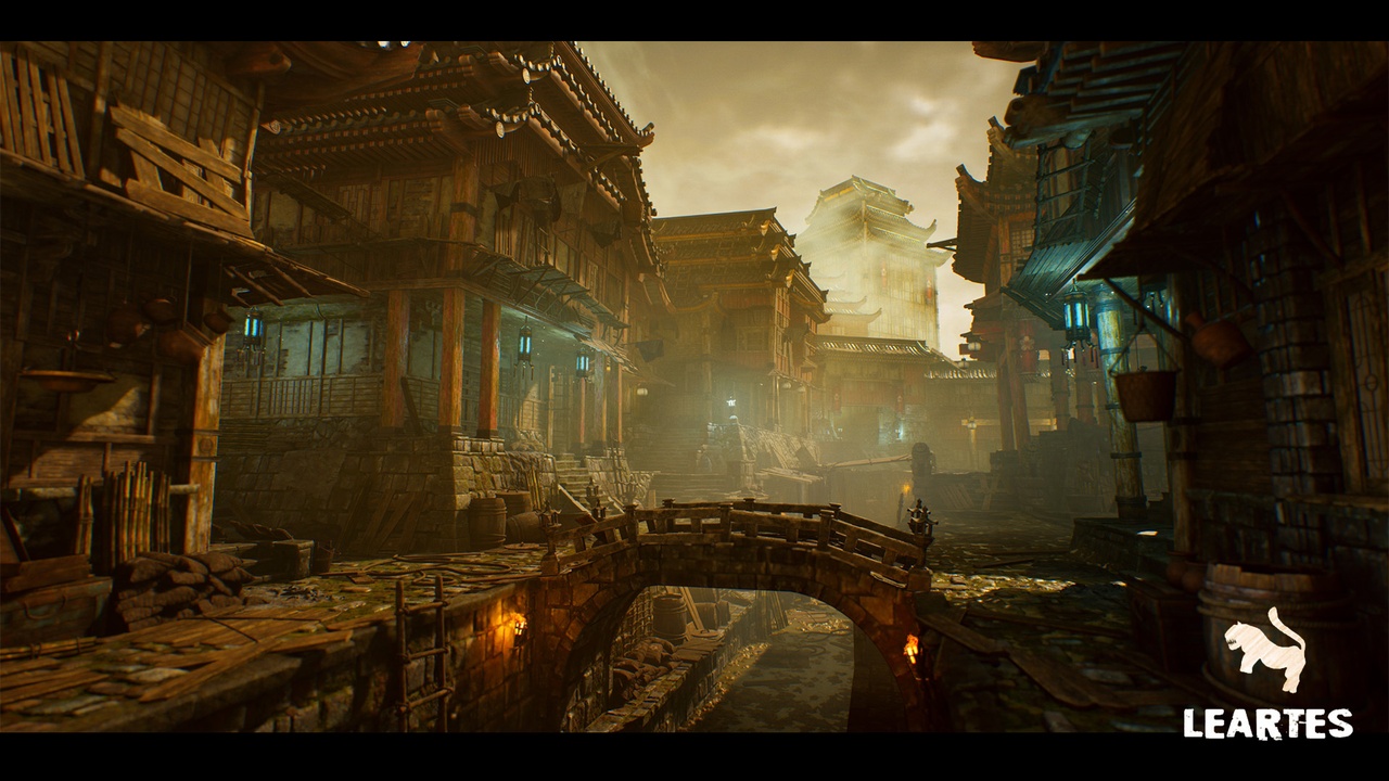 Media 1 for listing Asian Canal Environment (Asian Canal Environment Asian Ancient Bridge Old 3D )