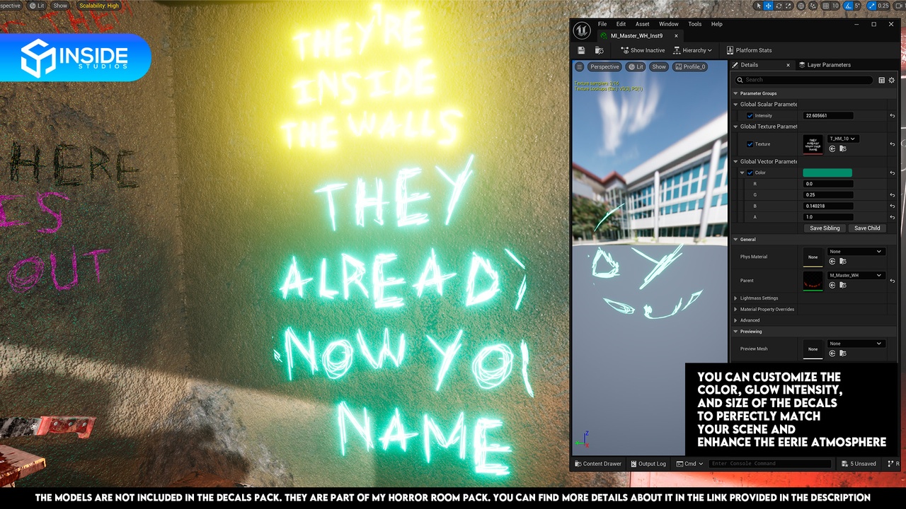 الوسائط 1 للقائمة Wall Whispers: Horror Message Decals + Alphabet Pack